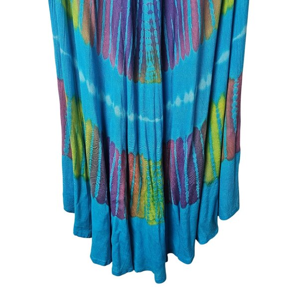 Vintage Advance Apparels Tie Dye Embroider Stitch Assymetrical Hem Dress OSFM - Picture 7 of 9